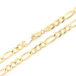 6MM Figaro Chain 14k Solid Gold