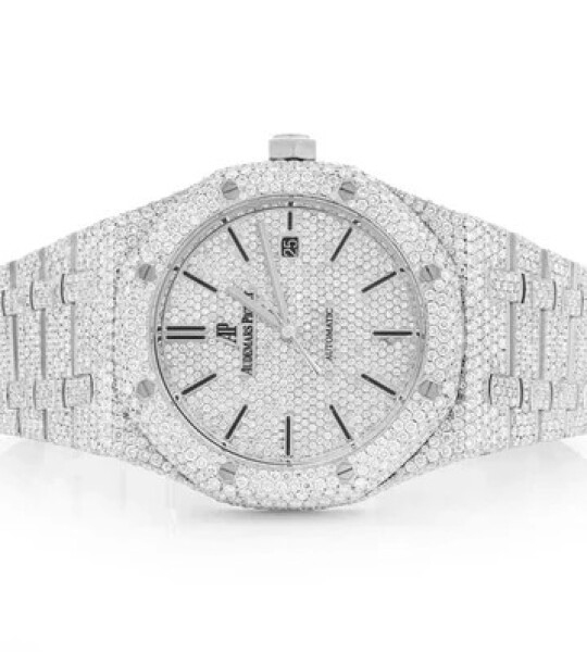 Audemars Piguet Royal Oak Steel - 22.50ctw Fully Iced Out